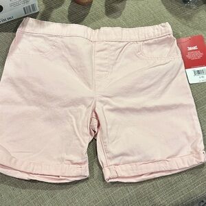 Levi's Light Pink Girls' Cotton Bermuda Shorts
